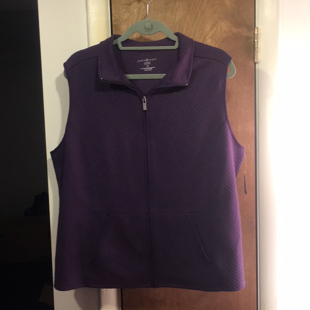 NWT sz 0x Karen Scott, Purple Vest